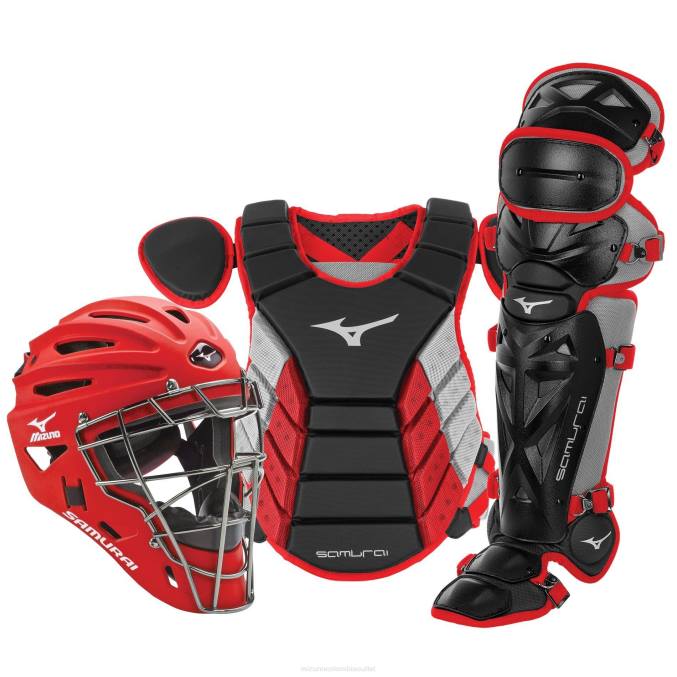 Mizuno Juego de engranajes de receptor en caja de béisbol samurai de 14" juventud accesorios negro-rojo(9010) 668F883