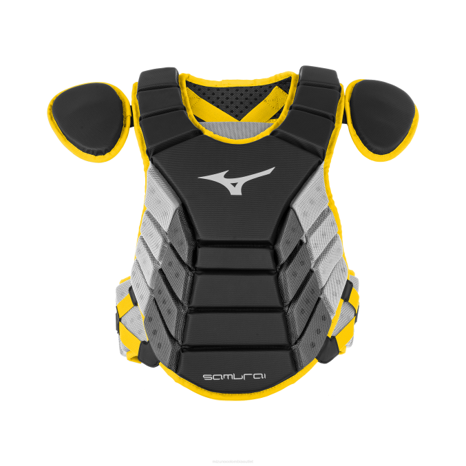 Mizuno protector de pecho de béisbol samurai 15" unisexo accesorios amarillo negro 668F1115