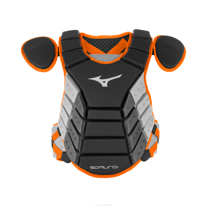 Mizuno protector de pecho de béisbol samurai 16" unisexo accesorios negro-naranja(9020) 668F856