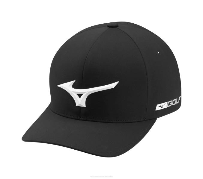 Mizuno gorra de golf ajustada tour delta unisexo accesorios negro (9090) 668F415