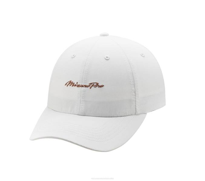 Mizuno gorra de golf pro script unisexo accesorios blanco-cobre(0075) 668F413