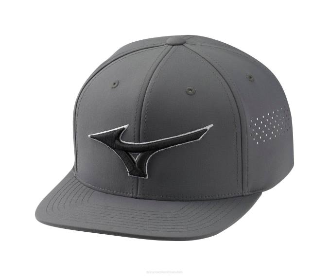 Mizuno gorra de golf snapback plana tour unisexo accesorios carbón oscuro (9494) 668F431