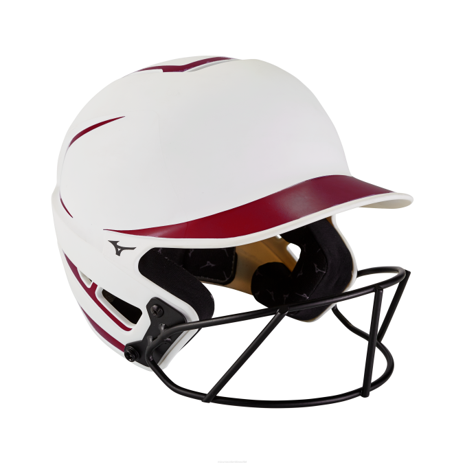 Mizuno casco de bateo de softbol de lanzamiento rápido f6 unisexo accesorios cardenal blanco (0012) 668F1811
