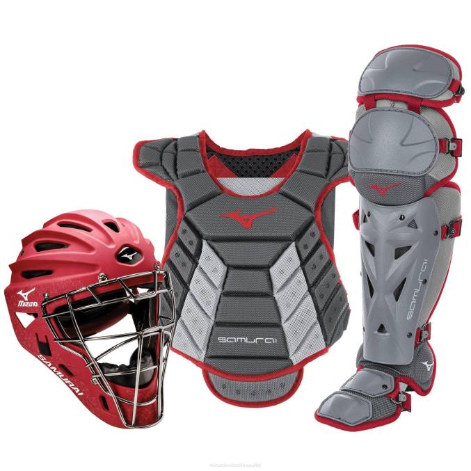 Mizuno Juego de equipo de receptor en caja samurái (13-14") mujer accesorios cardenal gris 668F1834