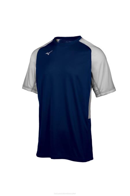 Mizuno camiseta de béisbol de la tripulación aerolite juventud vestir gris marino(5191) 668F1278