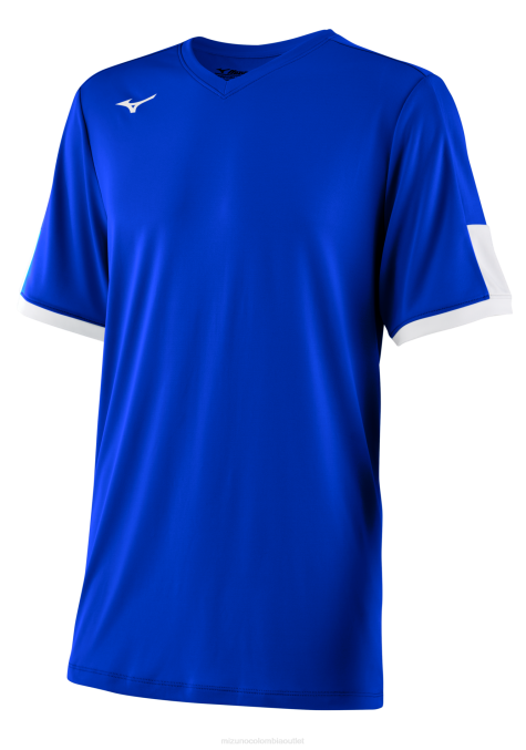 Mizuno playera de beisbol con cuello en v aerolite juventud vestir blanco real (5200) 668F1259