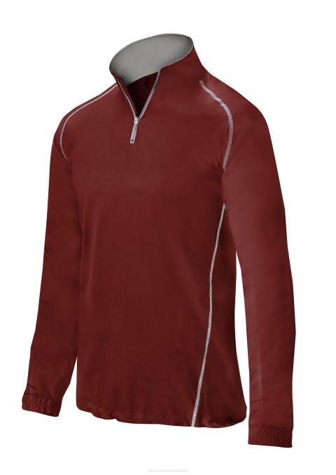 Mizuno chaqueta de bateo comp 1/4 zip juventud vestir cardenal(1212) 668F2536