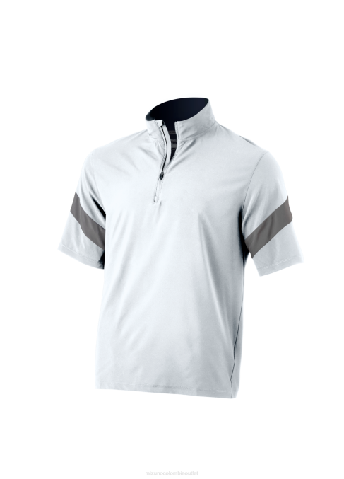 Mizuno chaqueta de bateo de manga corta hombres vestir sombra blanca (009i) 668F1349
