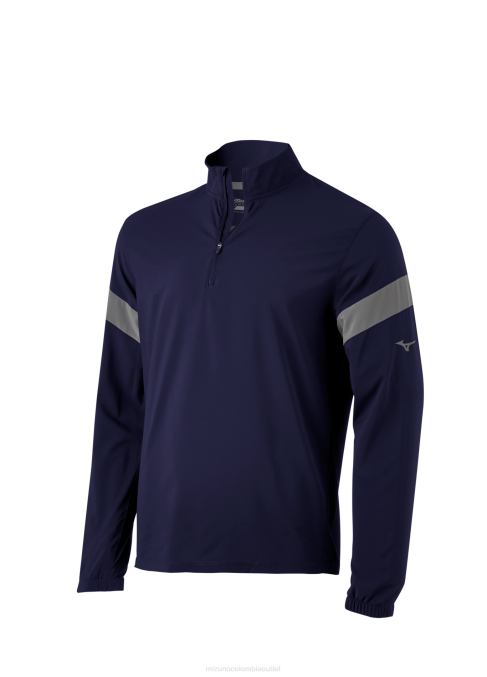 Mizuno chaqueta de bateo de manga larga hombres vestir azul marino-sombra(519i) 668F1318
