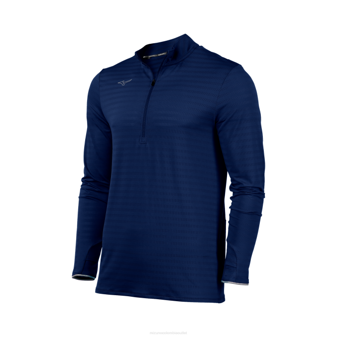Mizuno atlético eco 1/2 zip hombres vestir azul marino (5151) 668F1455
