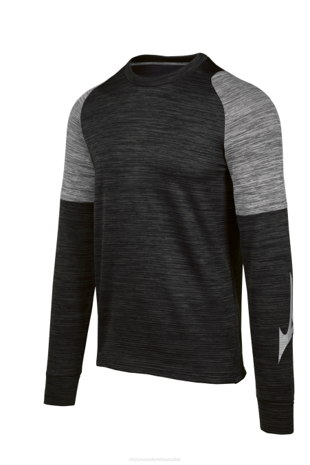 Mizuno camiseta de manga larga de velocidad juventud vestir sombra negra (909i) 668F2797