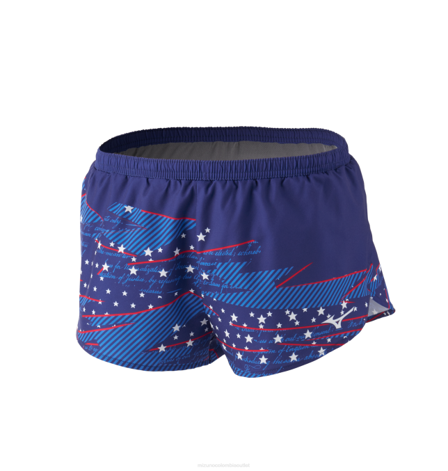 Mizuno Pantalón corto imprimible de 2" hombres vestir melocotón-azul (sm01) 668F276