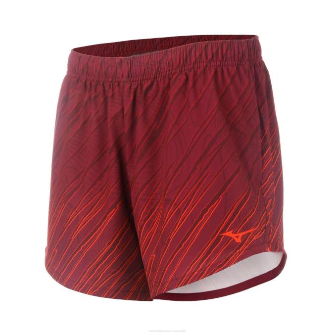 Mizuno Pantalón corto imprimible de 5" con forro mujer vestir corteza-ciruela roja (pr49) 668F259