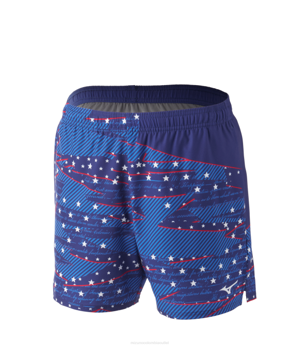 Mizuno imprimible de 7" corriendo corto hombres vestir melocotón-azul (sm01) 668F263