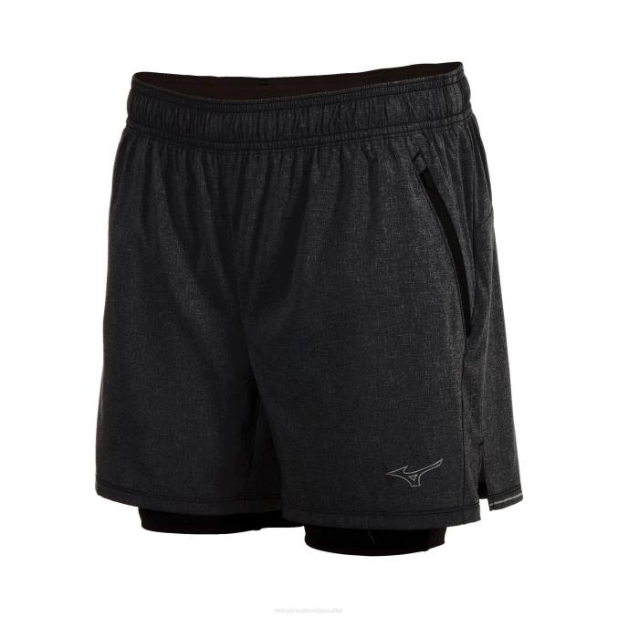 Mizuno pantalón corto alpha eco 5" 2-n-1 mujer vestir negro (9090) 668F305
