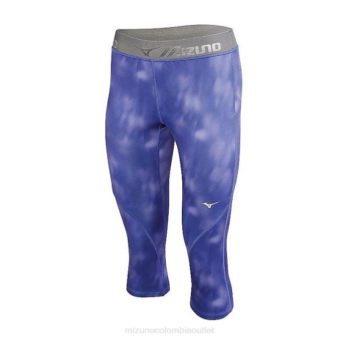 Mizuno impulso 3/4 impresión corriendo apretado mujer vestir jaspeadoazul real(5l5l) 668F374
