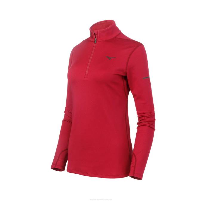 Mizuno respiración térmica media cremallera para correr mujer vestir trébol(6161) 668F287