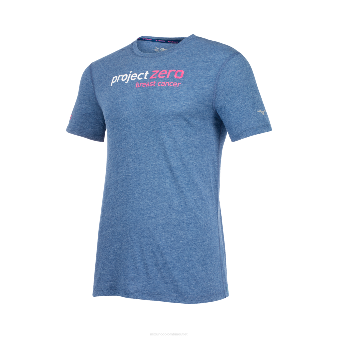 Mizuno inspirar proyecto cero tee hombres vestir estado azul (5y5y) 668F369