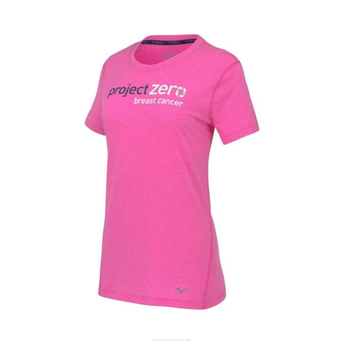 Mizuno inspirar proyecto cero tee mujer vestir rosa impactante (1m1m) 668F370