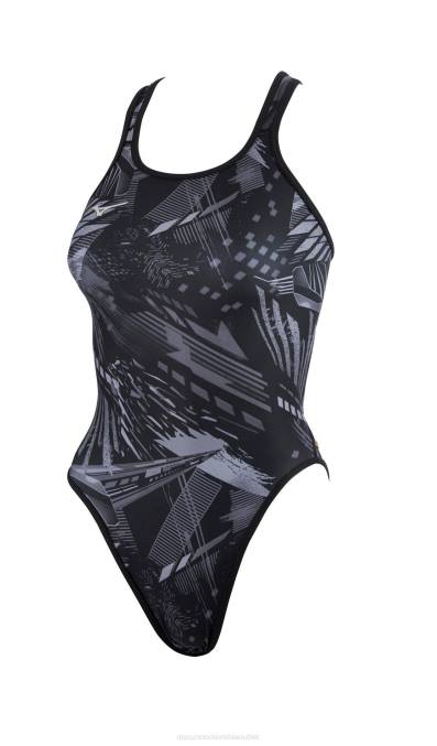 Mizuno traje de baño exer espalda cruzada doble mujer vestir gris(9191) 668F2661