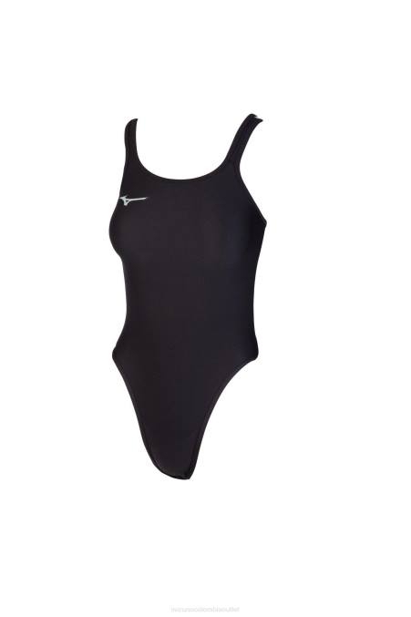 Mizuno traje de baño exer espalda cruzada doble mujer vestir negro (9090) 668F2656