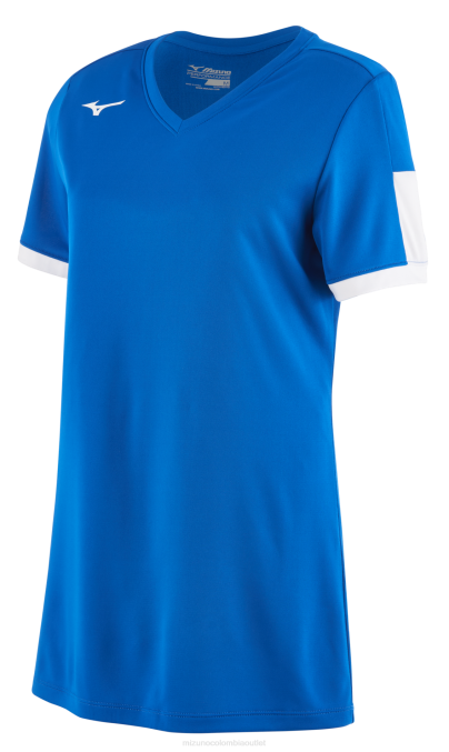 Mizuno jersey de softbol aerolite con cuello en v mujer vestir blanco real (5200) 668F1945
