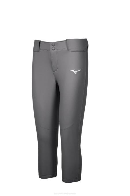 Mizuno pantalones de softball elásticos con cinturón chica vestir carboncillo(9292) 668F1921