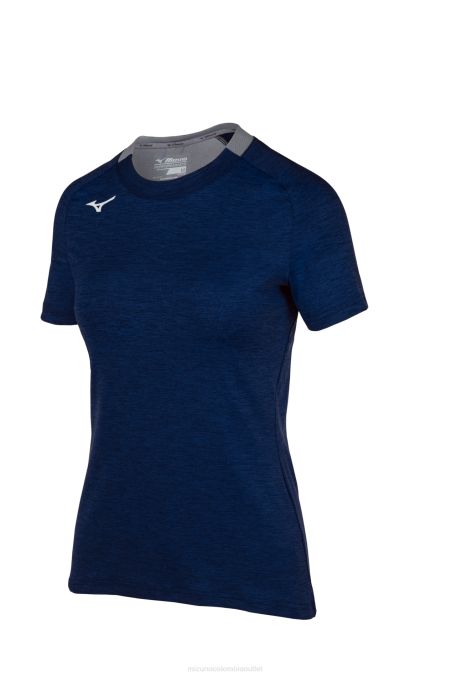 Mizuno camiseta alfa de manga corta mujer vestir azul marino (5151) 668F2081