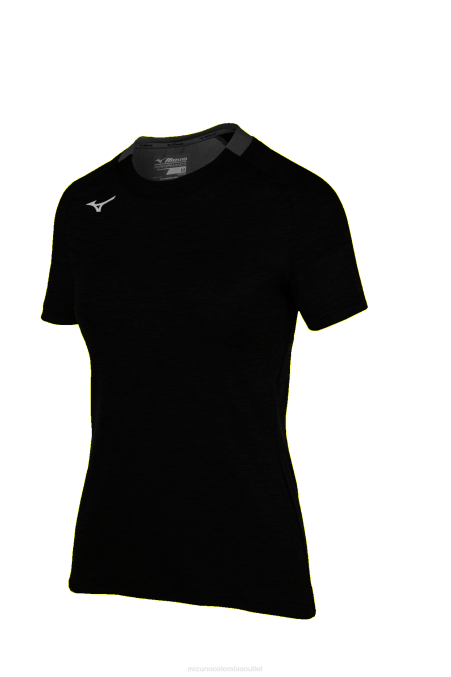 Mizuno camiseta alfa de manga corta mujer vestir negro (9090) 668F2079