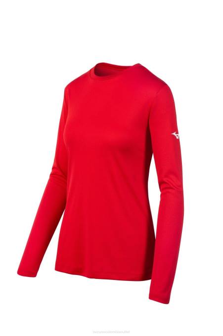 Mizuno camiseta de manga larga juventud vestir rojo (1010) 668F1518