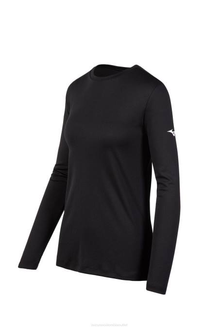 Mizuno camiseta de manga larga mujer vestir negro (9090) 668F2101