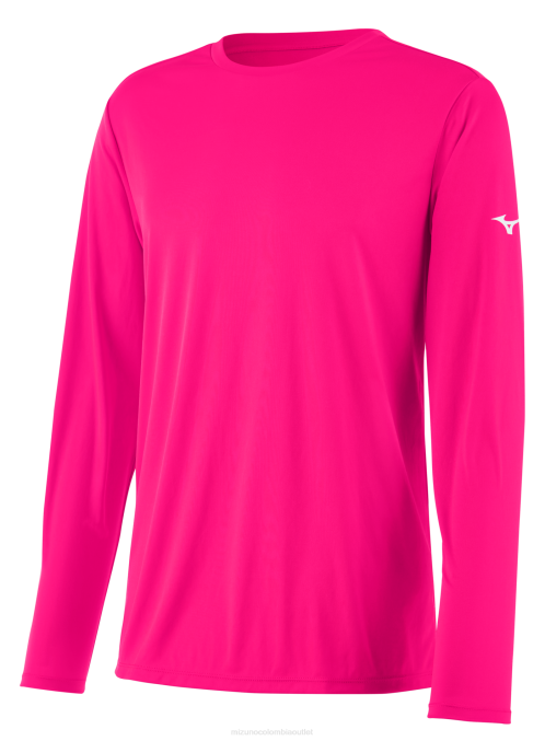 Mizuno camiseta de manga larga nxt juventud vestir rosa impactante (1m1m) 668F1415