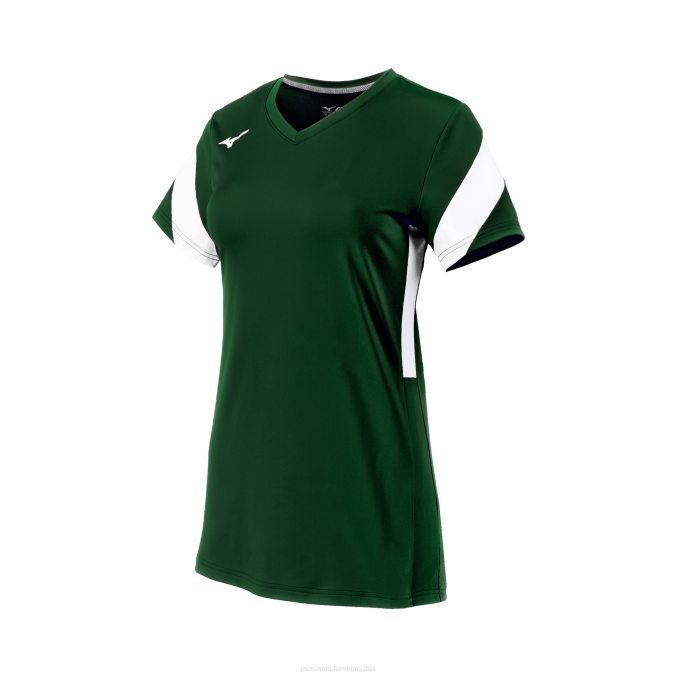 Mizuno balboa 6 camiseta de voleibol de manga corta juventud vestir bosque-blanco(4100) 668F2399
