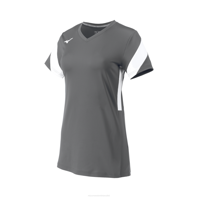 Mizuno balboa 6 camiseta de voleibol de manga corta juventud vestir sombra-blanco(9i00) 668F2404