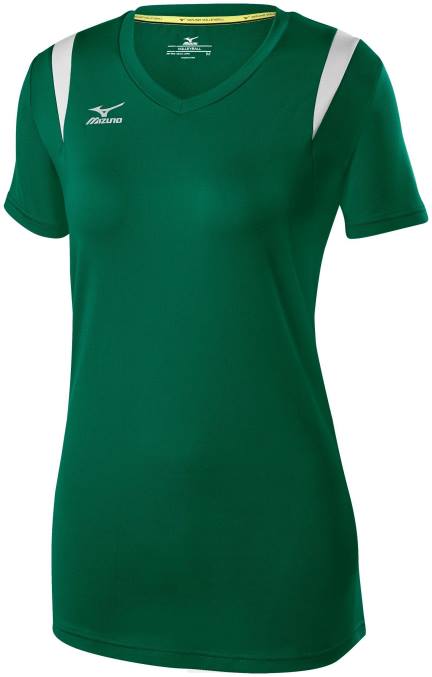 Mizuno camiseta de voleibol de manga corta balboa 5.0 juventud vestir bosque-plata(4173) 668F2420