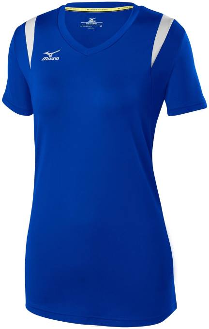 Mizuno camiseta de voleibol de manga corta balboa 5.0 juventud vestir royal-silver(5273) 668F2422