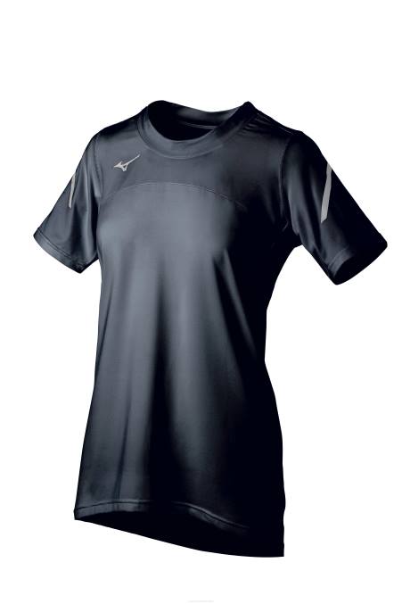 Mizuno camiseta de voleibol de manga corta techno vii unisexo vestir negro (9090) 668F2377