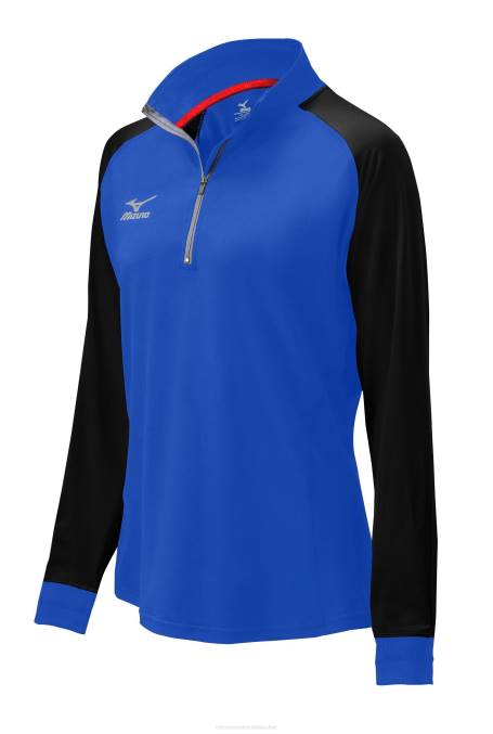 Mizuno chamarra prime con media cremallera unisexo vestir royal-negro(5290) 668F2549