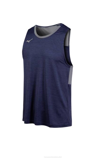 Mizuno camiseta alfa hombres vestir azul marino (5151) 668F2488