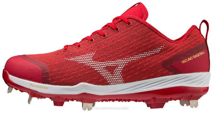 Mizuno Taco de béisbol de metal bajo Dominante 4 hombres zapatos rojo-blanco (1000) 668F1602