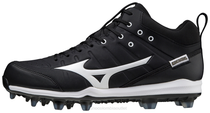 Mizuno ambición 2 tpu mid moldeado tacos de béisbol hombres zapatos negro-blanco (9000) 668F1618