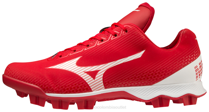 Mizuno taco de béisbol bajo moldeado de tpu wave lightrevo hombres zapatos rojo-blanco (1000) 668F1627