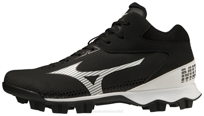 Mizuno tacos de beisbol medianos moldeados de tpu wave lightrevo hombres zapatos negro-blanco (9000) 668F1636