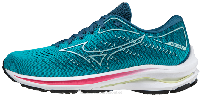 Mizuno zapatilla de correr wave rider 25 mujer zapatos lago azul-agua clara (lkcw) 668F165
