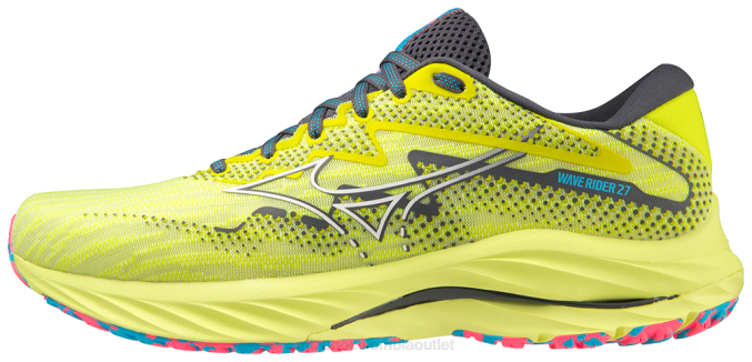 Mizuno zapatilla de correr wave rider 27 hombres zapatos blanco luminoso (3z00) 668F7