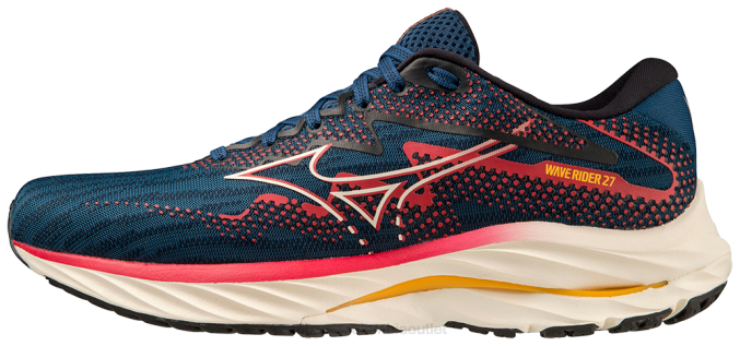 Mizuno zapatilla de correr wave rider 27 hombres zapatos blueopal-papyrus(570h) 668F5