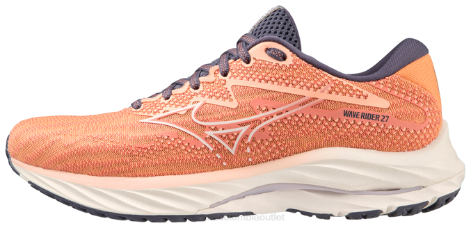 Mizuno zapatilla de correr wave rider 27 mujer zapatos coralreef-blancanieves(1b0d) 668F15