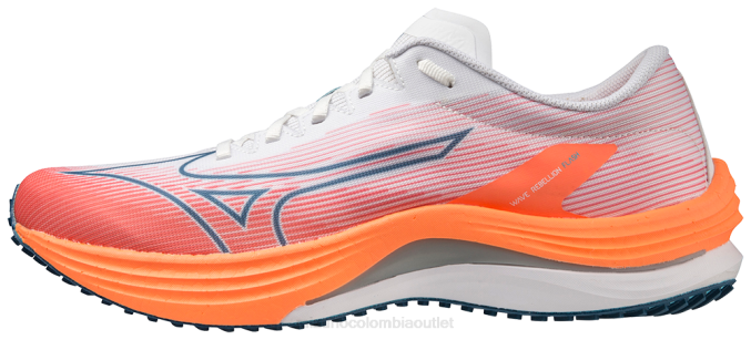 Mizuno zapatilla de running flash de rebelión de onda hombres zapatos blanco-plata(0073) 668F39