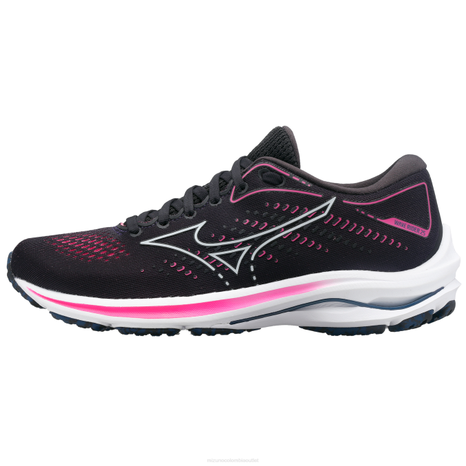 Mizuno zapatilla de running project zero wave rider 25 mujer zapatos negro-azul perla(905e) 668F150