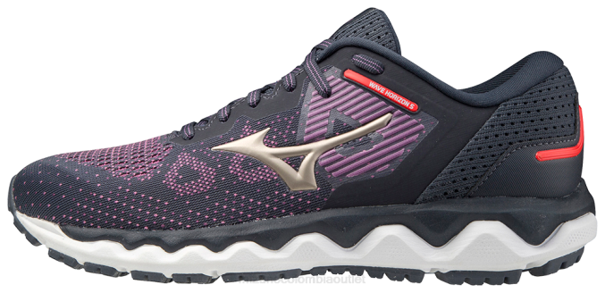 Mizuno zapatilla para correr wave horizon 5 mujer zapatos popviolet-platinumgold(6c7a) 668F176